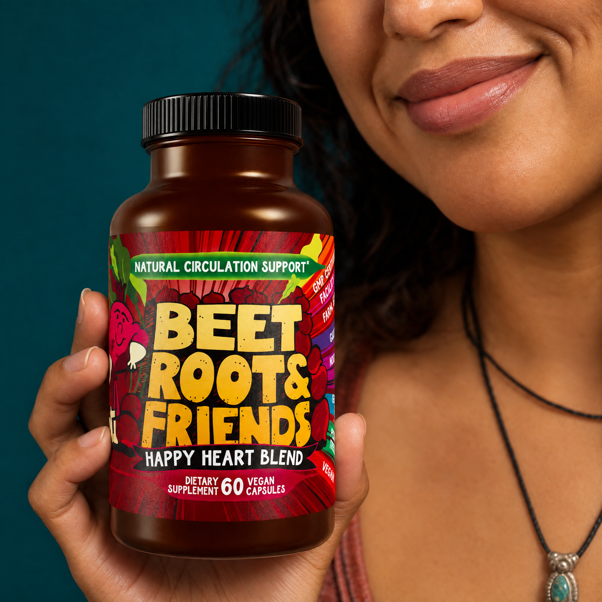 Beet Root & Friends Happy Heart Blend bottle