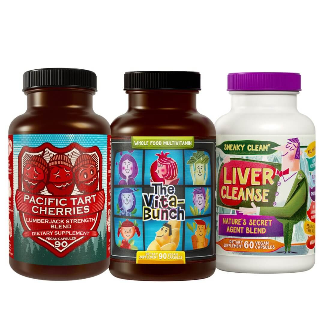 Best Sellers Bundle - Full-Spectrum Wellness Stack with Orchard Tart Cherry, Vita-Bunch multivitamin and Liver Cleanse bottles
