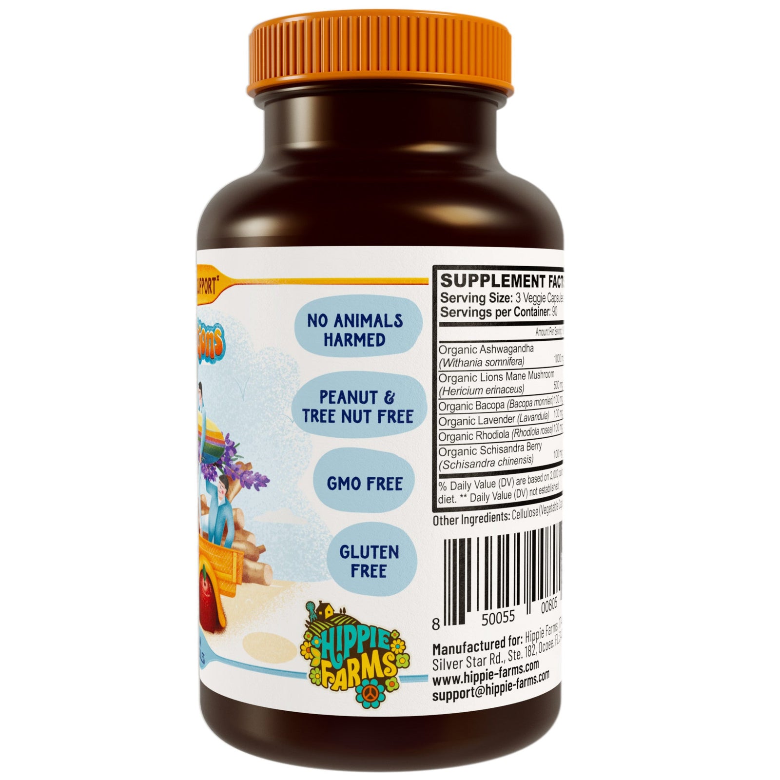 Stress Support - Good Vibrations Blend - Ashwagandha, Lions Mane, & More - Hippie Farms