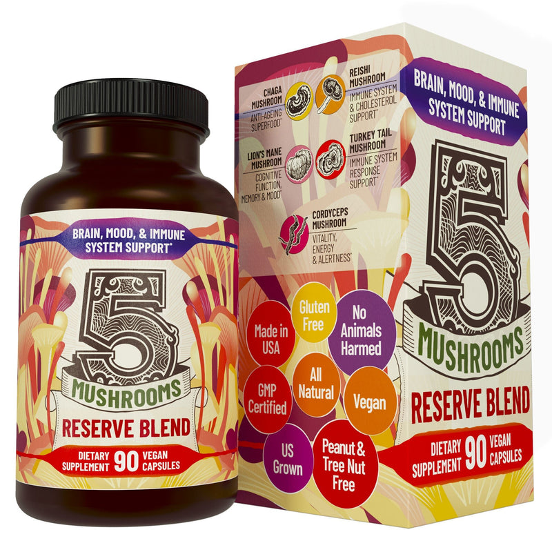 5 Mushrooms Reserve Blend | Mushroom Supplement - Hippie Farms