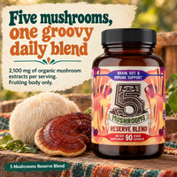 5 Mushrooms Reserve Blend: five mushrooms, one groovy daily blend