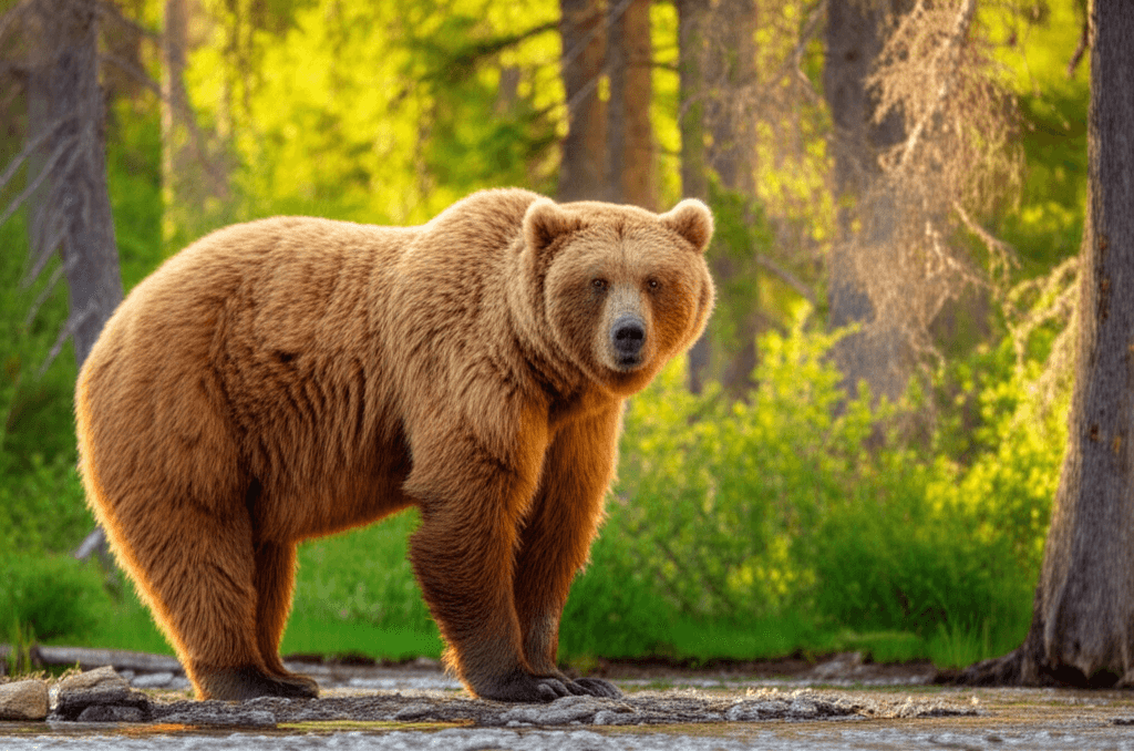 Brown bear in forest - why bears never get gout