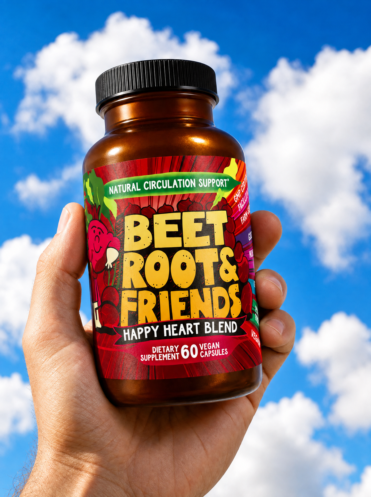 Beet Root & Friends Happy Heart Blend bottle