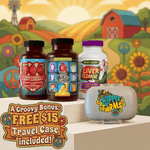 Best Sellers Bundle - Full-Spectrum Wellness Stack featuring Orchard Tart Cherry, Vita-Bunch multivitamin, Liver Cleanse bottles and free travel case