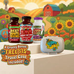 Easy Rider Bundle: Hippie Farms supplement bottles with the free travel pill case