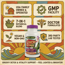 Premium Liver Cleanse & Reset bottle with ingredients list and benefits — liver cleanse supplement packaging
