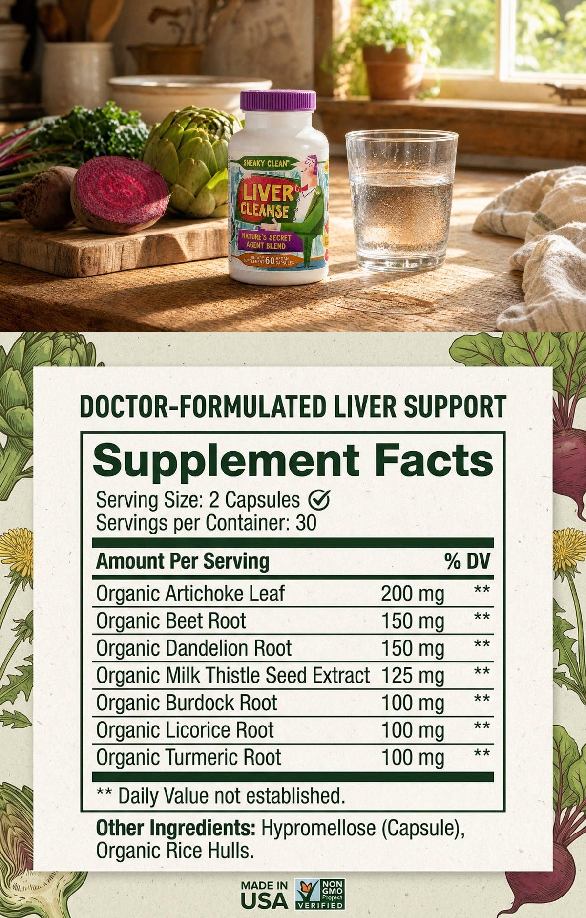 Hippie Farms Liver Cleanse & Reset supplement facts