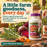 Liver Cleanse & Reset: rustic botanical product scene