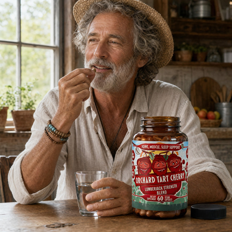 Taking Orchard Tart Cherry at the kitchen table