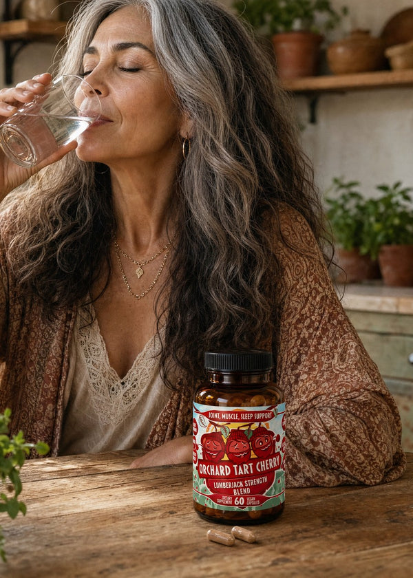 Sipping water after an Orchard Tart Cherry capsule