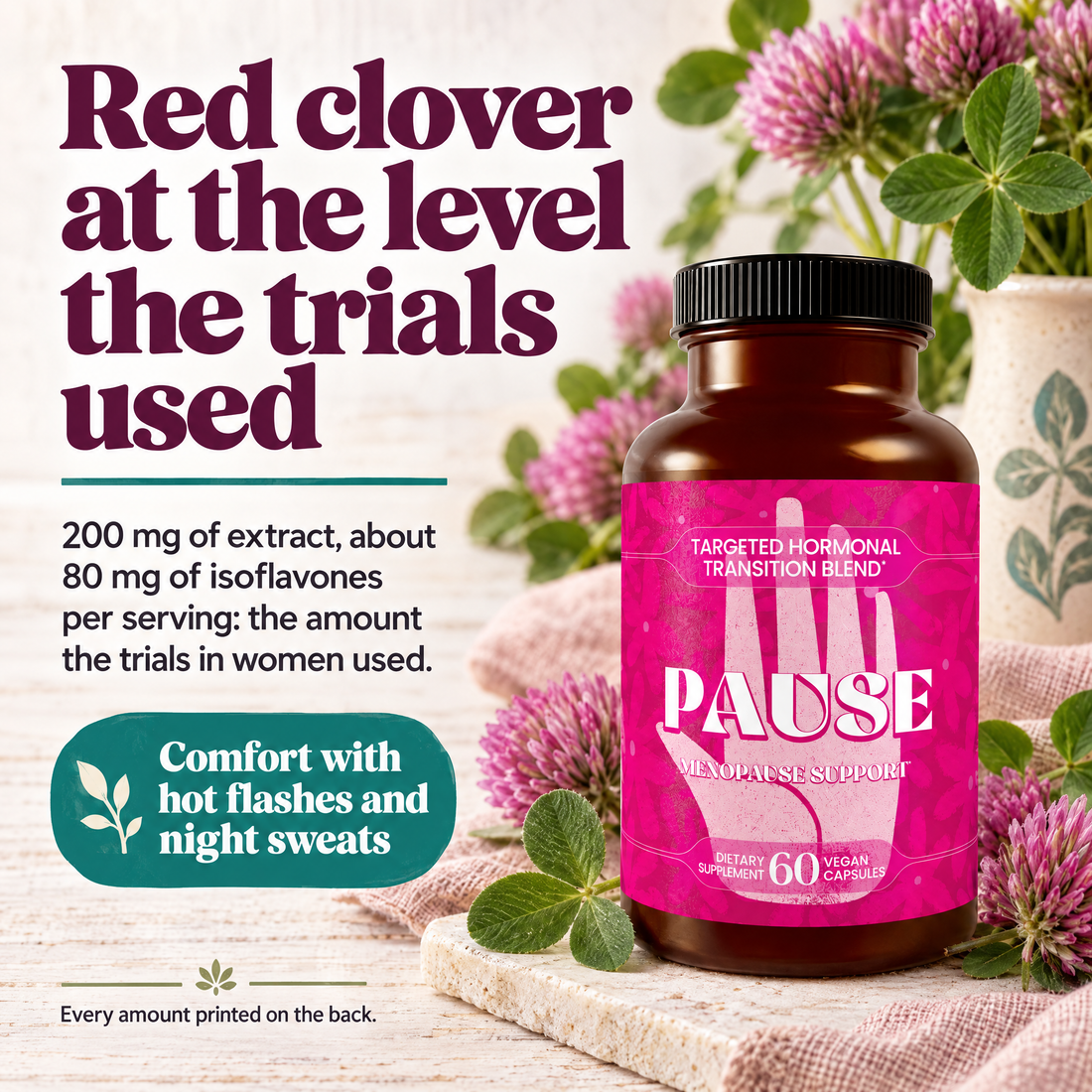 PAUSE: red clover at the level the trials used