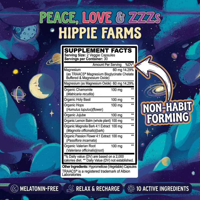 Premium Sleep Aid Formula - Peace, Love, and ZZZ's Blend - Hippie Farms