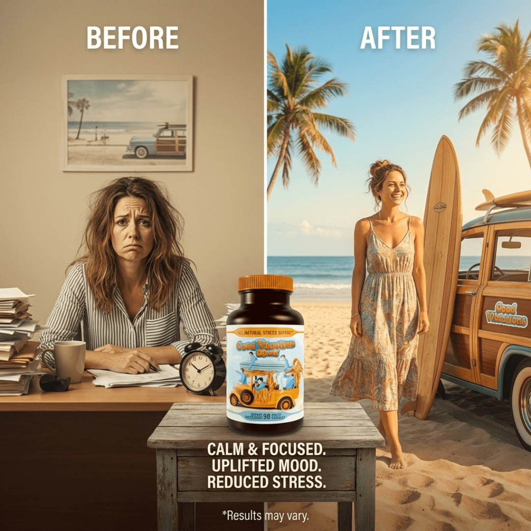 Stress Support - Good Vibrations Blend - Ashwagandha, Lions Mane, & More - Hippie Farms