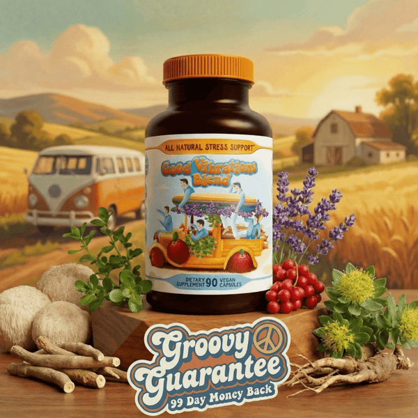 Stress Support - Good Vibrations Blend - Ashwagandha, Lions Mane, & More - Hippie Farms