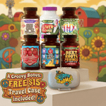 Total Body Wellness Bundle featuring six premium organic supplements in colorful bottles with a bonus travel case