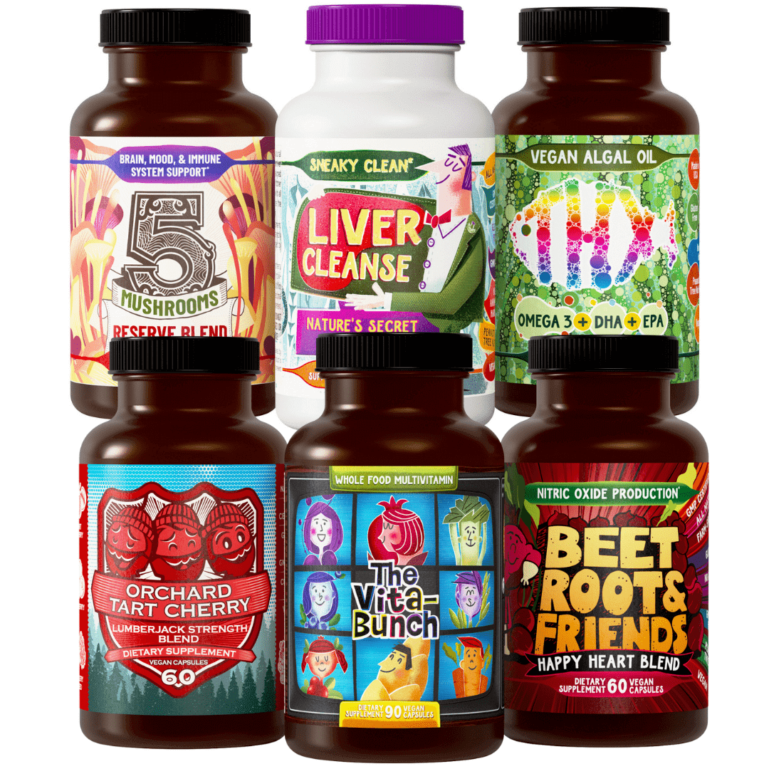 Total Body Wellness Bundle six premium supplement bottles with organic ingredient labels