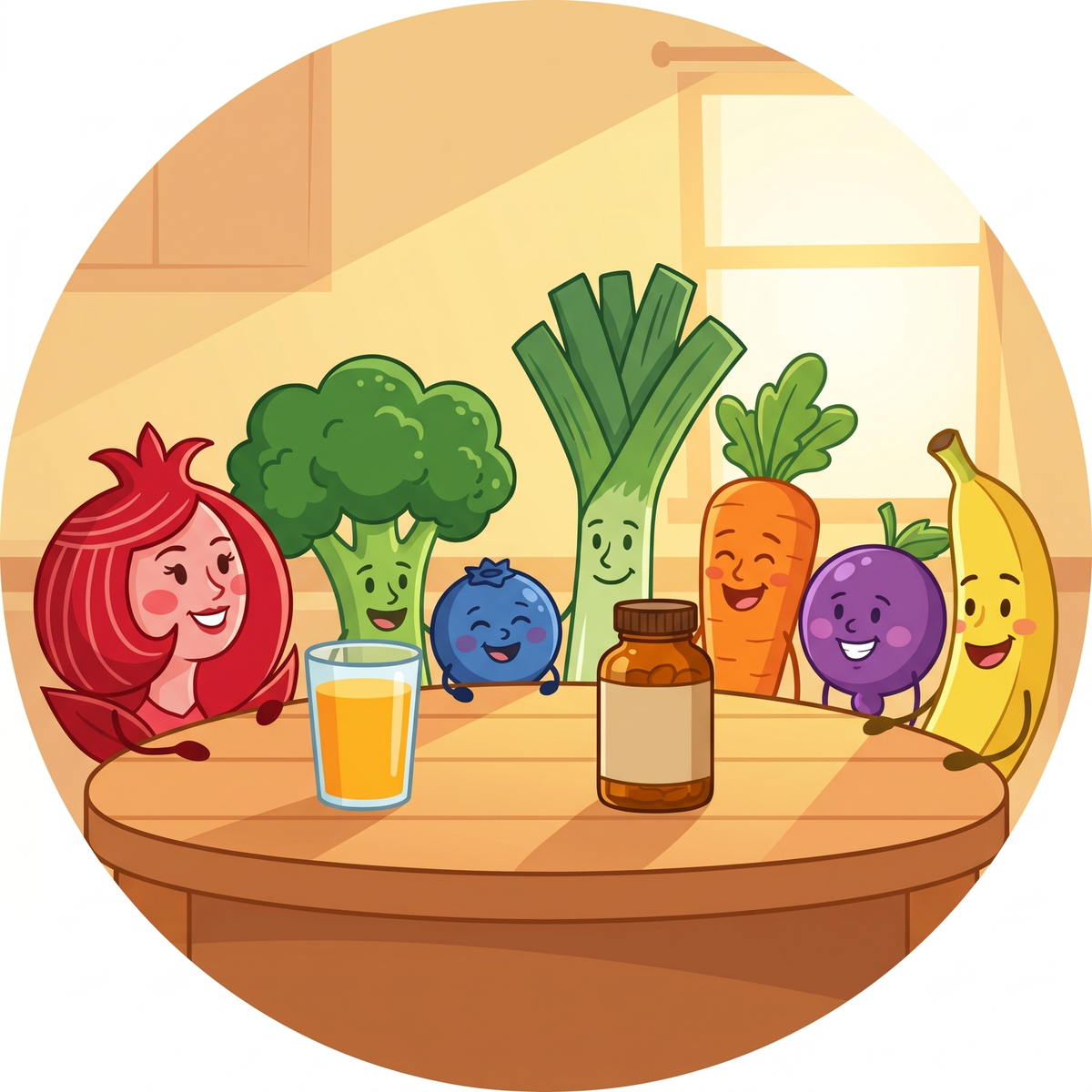 Vita Bunch produce characters at breakfast