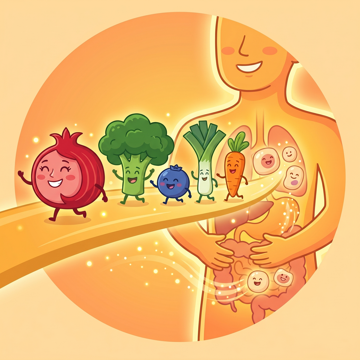 Vita Bunch nutrients absorbed into a healthy body