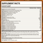 The Vita-Bunch Supplement Facts, as printed on the bottle: 3 capsules per serving, 30 servings, 22 vitamins and minerals plus whole food greens and fruit complexes, organic turmeric, inositol and lutein