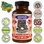 5 Mushrooms Reserve Blend - US Grown Organic Mushroom Supplement - 90 Count - Hippie Farms