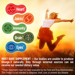 Vegan omega 3 supplement algae oil with DHA & EPA for heart, joints, immunity, brain and eyes — cruelty free, USA-grown source