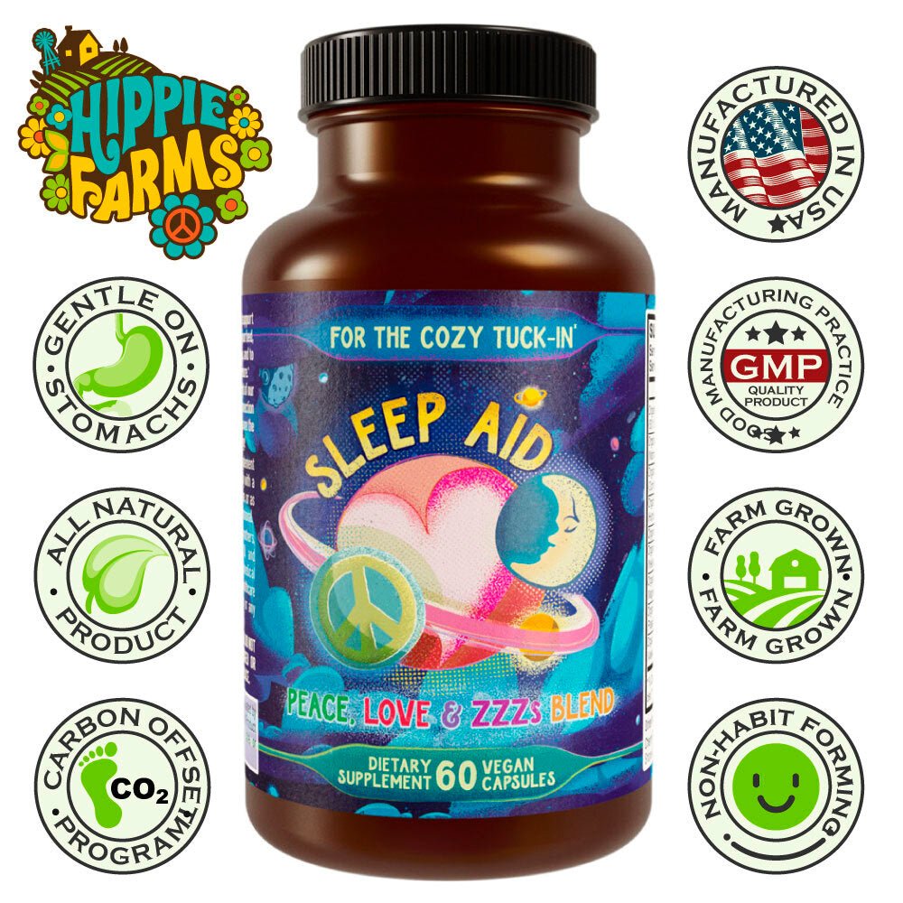 All Natural Sleep Aid - Peace, Love, & ZZZ's | Cozy Tuck-In Formula - Hippie Farms