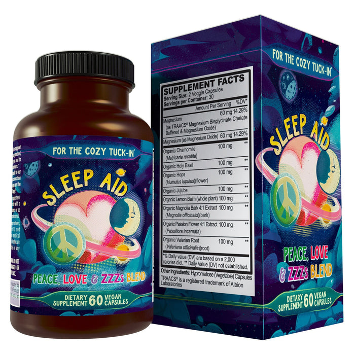 All Natural Sleep Aid - Peace, Love, & ZZZ's | Cozy Tuck-In Formula - Hippie Farms
