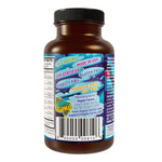 Brown supplement bottle back label showing certifications and ingredients for natural sleep aid supplement