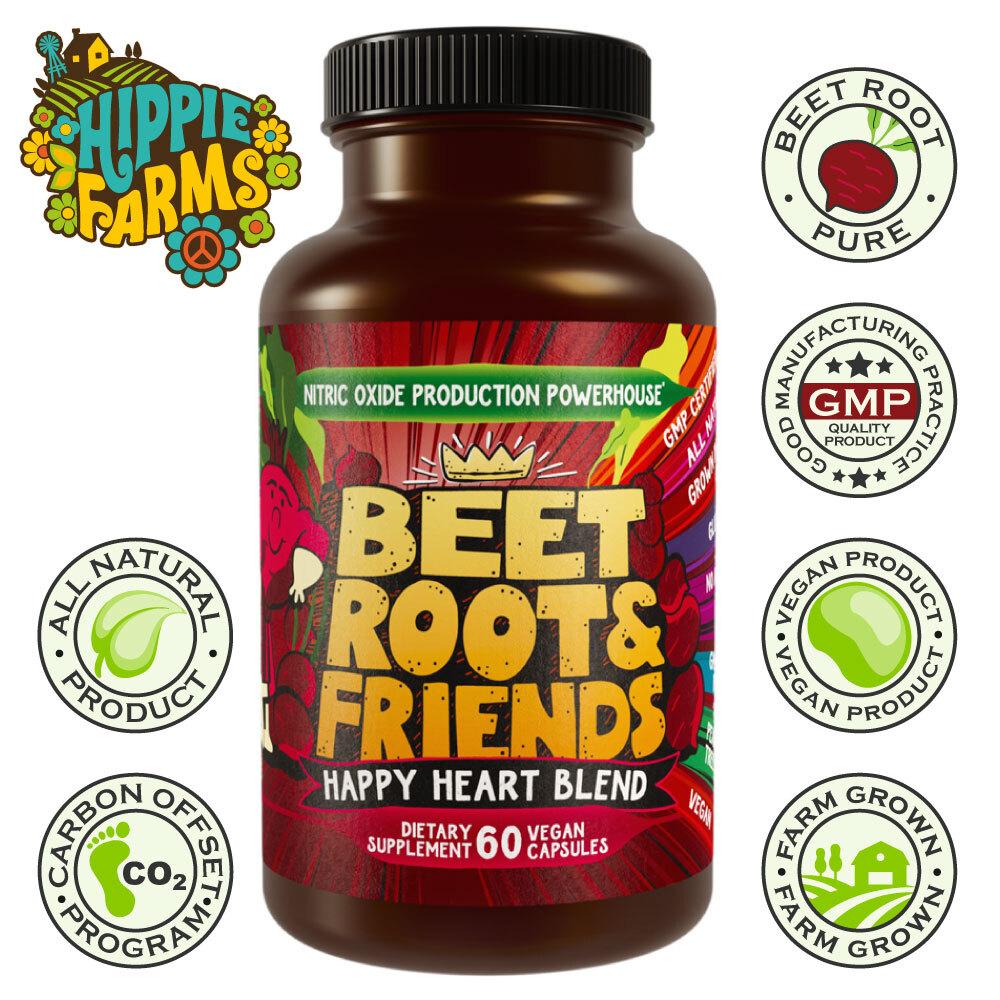 Beet Root & Friends - Happy Heart Blend w/ Grape Seed Extract, Ginseng - Hippie Farms