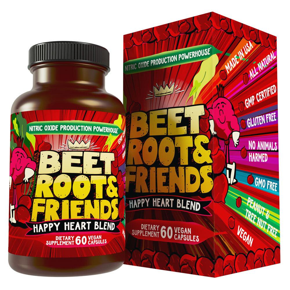 Beet Root &amp; Friends - Happy Heart Blend w/ Grape Seed Extract, Ginseng - Hippie Farms