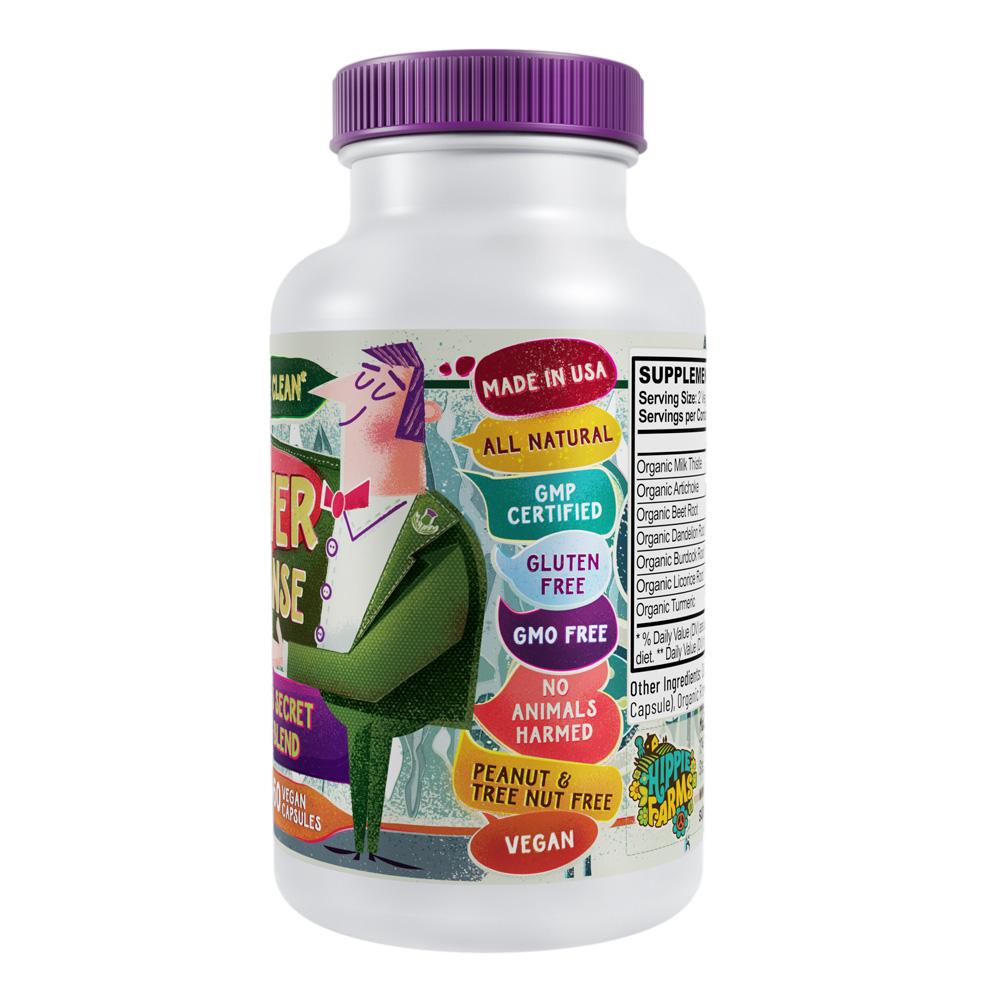 Liver Cleanse Detox Support Supplement - USA Grown Organic Milk Thistle & 7 Cleansing Herbs - Nature's Secret Agent Blend - Hippie Farms