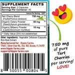 Tart Cherry Capsules - Grown In USA - Lumberjack Strength Blend - Hippie Farms